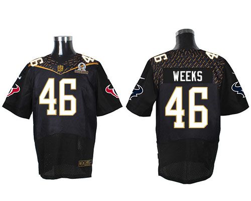 Nike Texans #46 Jon Weeks Black 2016 Pro Bowl Men's Stitched NFL Elite Jersey